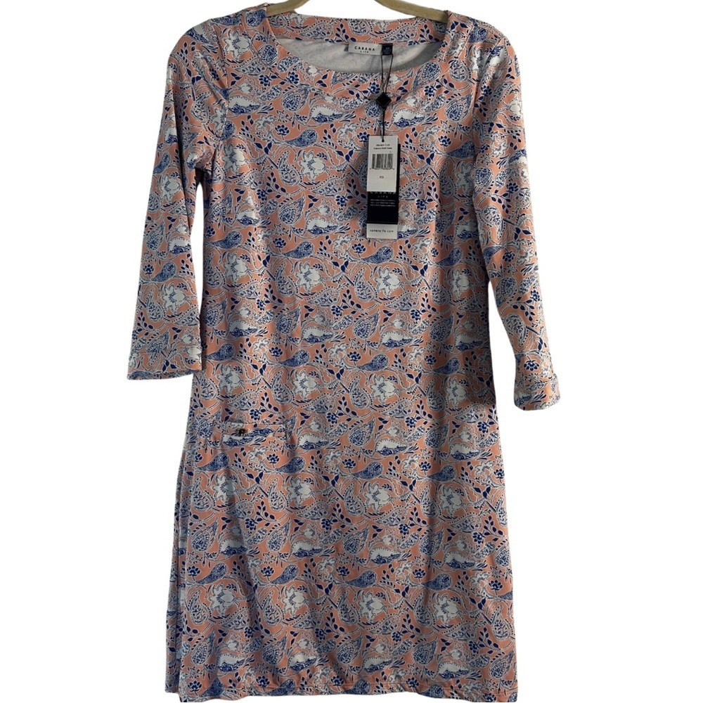 Cabana Life Shift Dress XS UPF 50+ Paisley Print Swim Dress CoverUp Beachwear